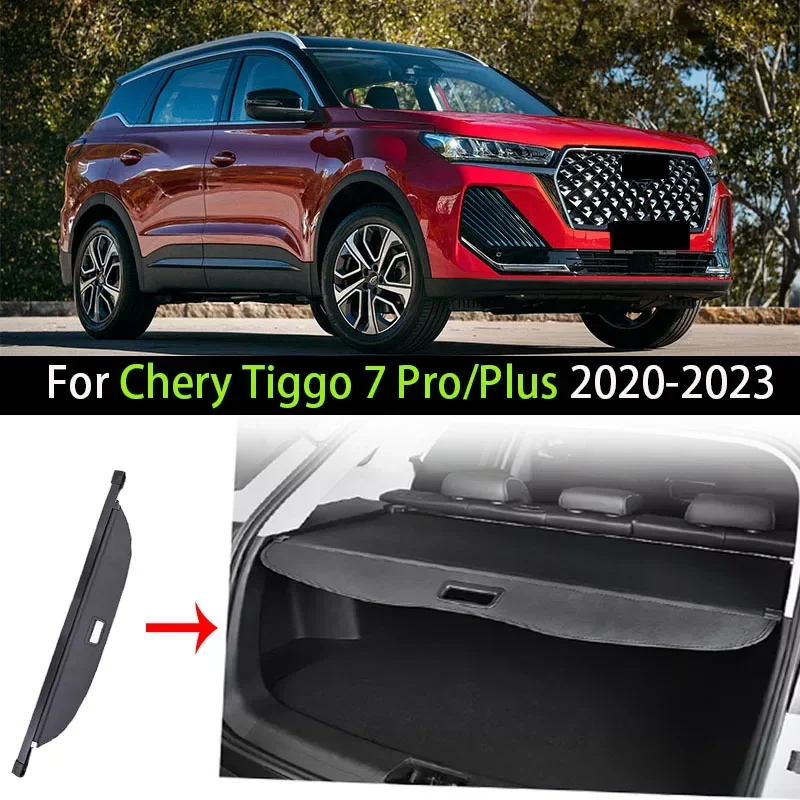 Car Trunk Cargo Cover Chery Tiggo 7 Pro 2020 2021 2022 2023 Luggage Storage Security Shield Curtain Partition Mat Accessorie