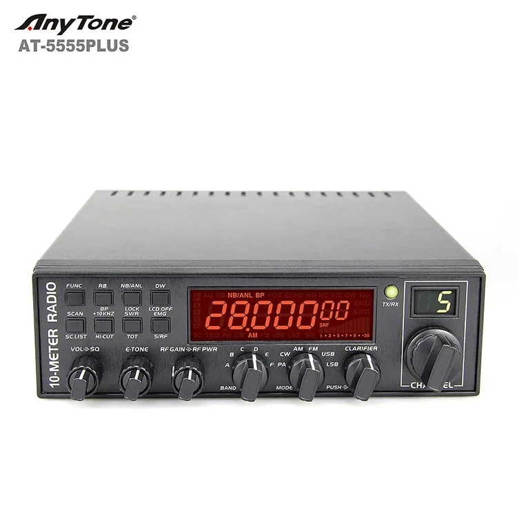 Cb무전기 ANYTONE AT5555 PLUS AM FM SSB cb무전기 고출력 워키토키, 아마추어 라디오 HF 트랜시버, 27 mhz