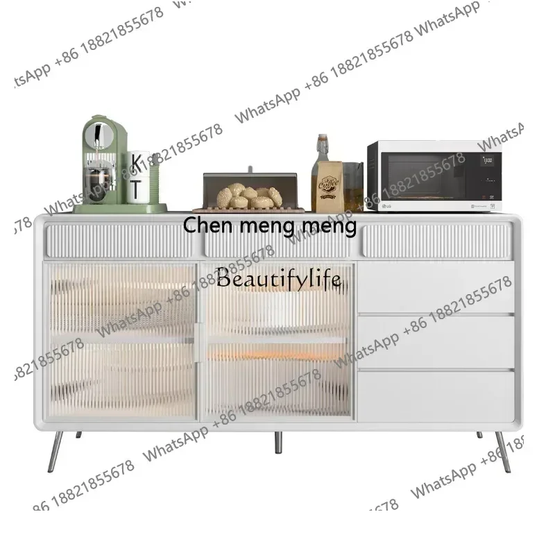 New style Customized Cream Wind Nordic Japanese Solid Wood Dining Side Cabinet Storage Living Room Side Cabinet ss 8617