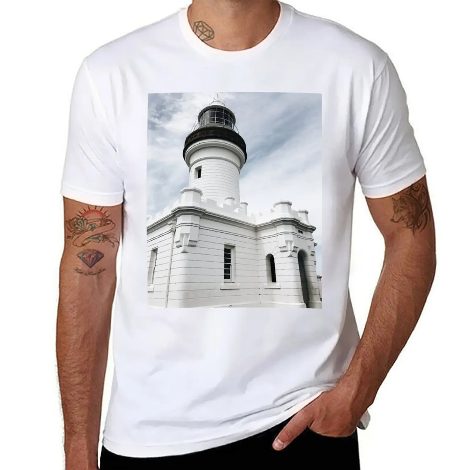 Byron Bay Lighthouse T-Shirt funny costumes street wear summer top Men's t-shirt