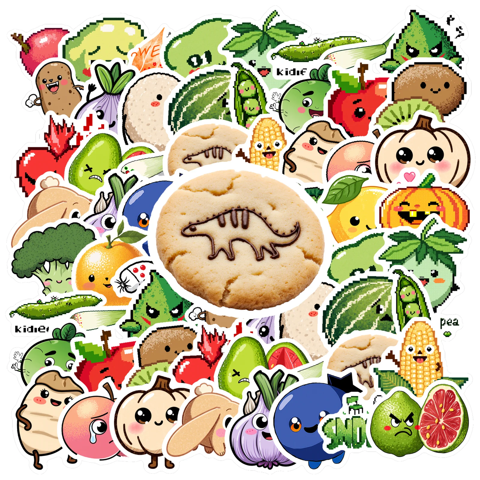 

35pcs Cartoon Kawaii Stickers Cute Vegetables Stationery Stickers Stickers For Notebook Luggage Mobile Phone Cup DIY