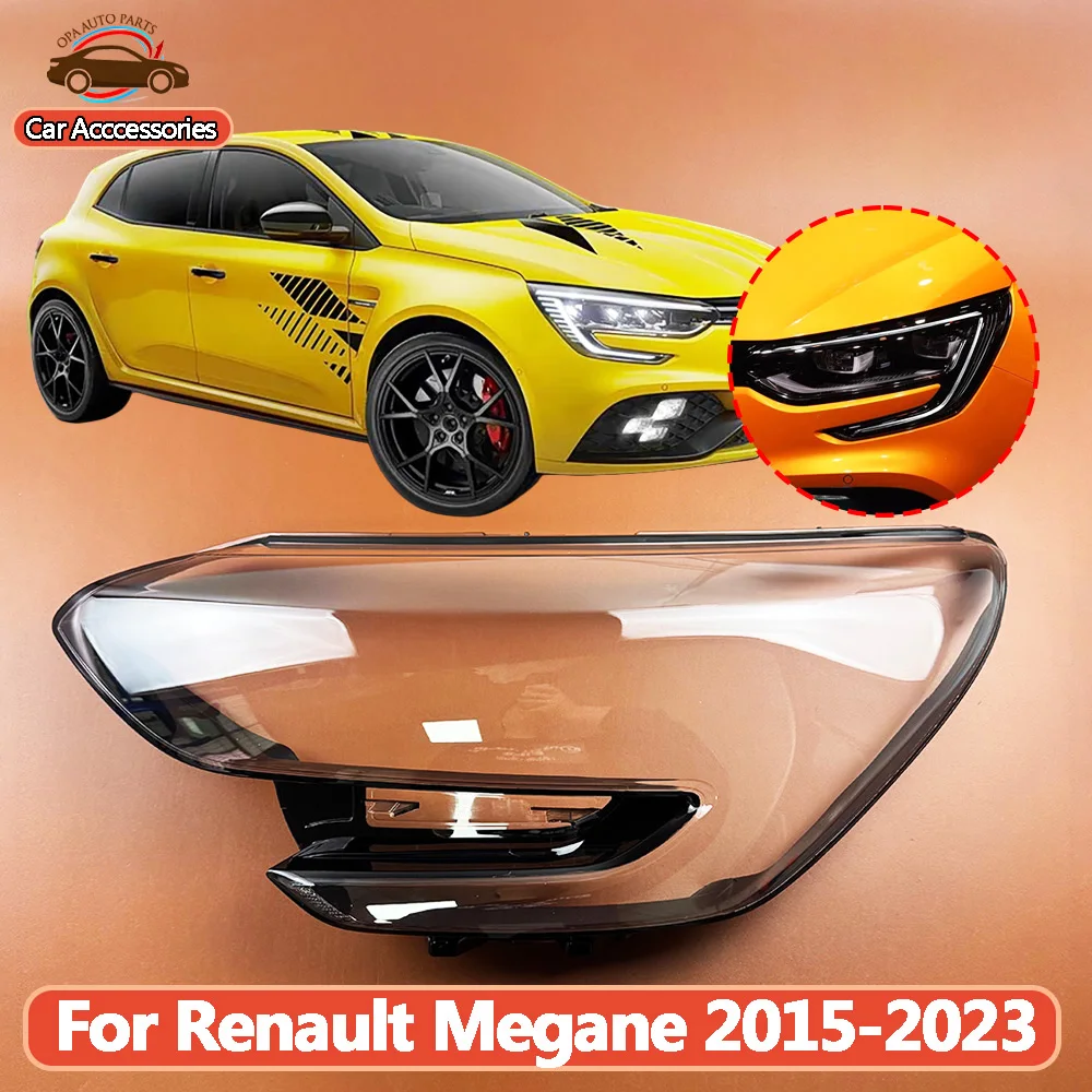 For Renault Megane 2015-2023 Vehicle Accessories Lights Cover Headlight Lights Glass Car Front Headlight Lens Cover Lights Shell