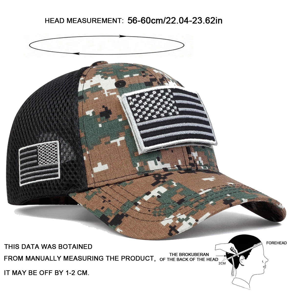 Unisex American Flag Sticker Baseball Net Caps Spring and Summer Outdoor Adjustable Casual Hats Sunscreen Hat