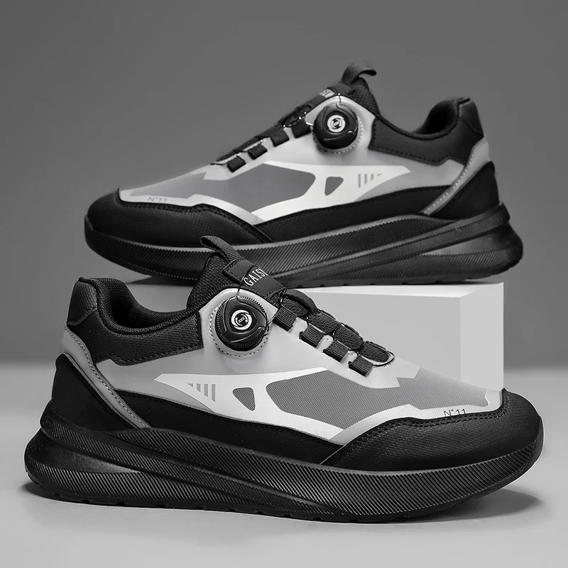 

Men's high-quality leather casual shoes spring and autumn new outdoor knob casual sports shoes fashionable black walking shoes