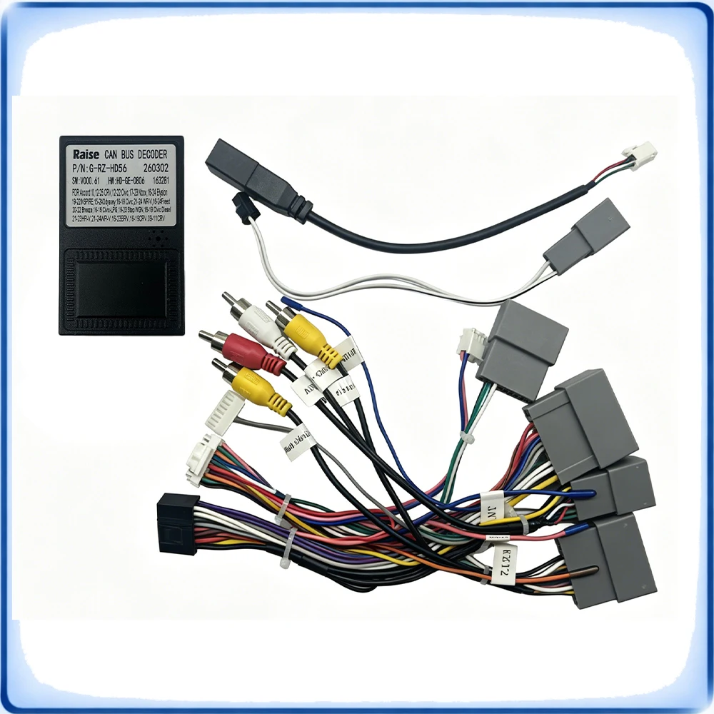

Car Accessories Radio Wiring Harness with CANBUS Decoder Box Adapter for Honda Pilot 2016 Android Stereo Player Installation