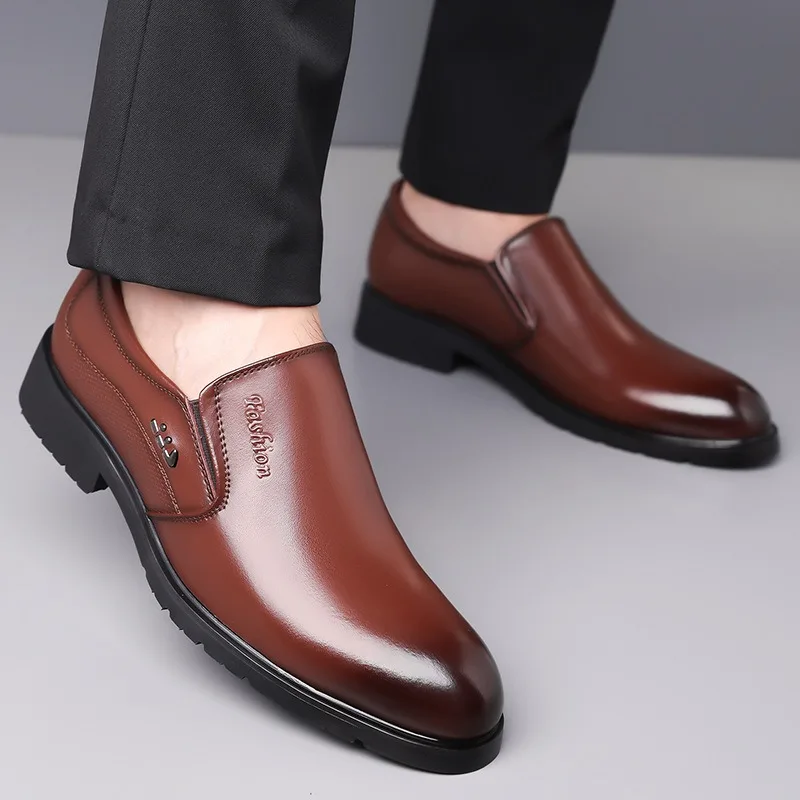 British Big Size 35-50 Men\'s Dress Shoes Spring Autumn New Designer Leather Shoes Men Fashion Black Business Casual Loafers Male