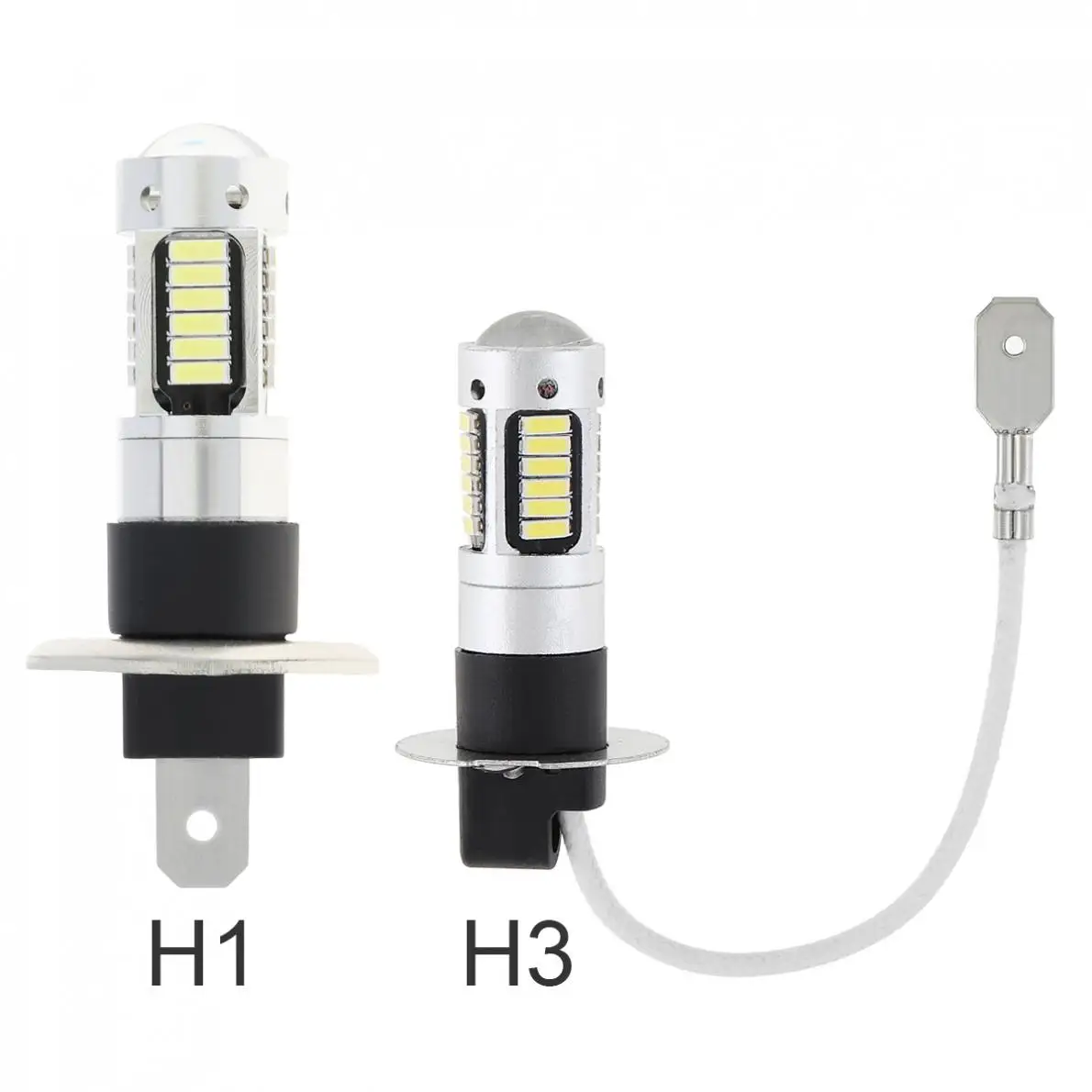 H1 H3 السوبر مشرق LED لمبة سيارة الضباب ضوء المصباح 30SMD 4014 12 فولت 6000 كيلو تشغيل ضوء السيارات دراجة نارية مصابيح