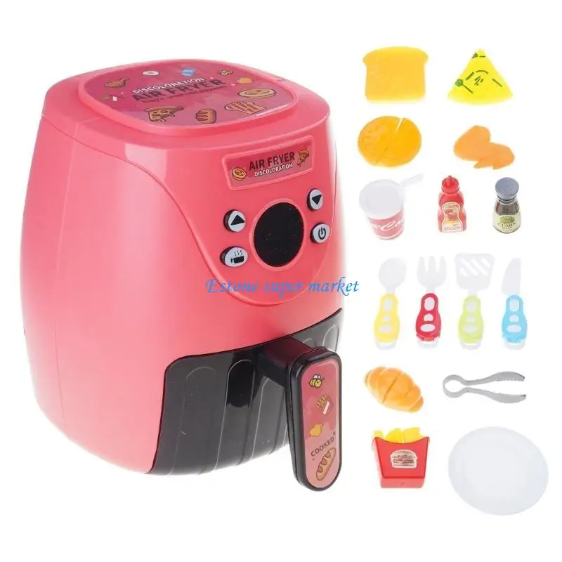 090b Air Fryer Fingt Chef Toy Education Music Kitchen Activity Kids Interactive Fine Motor Taking Toy