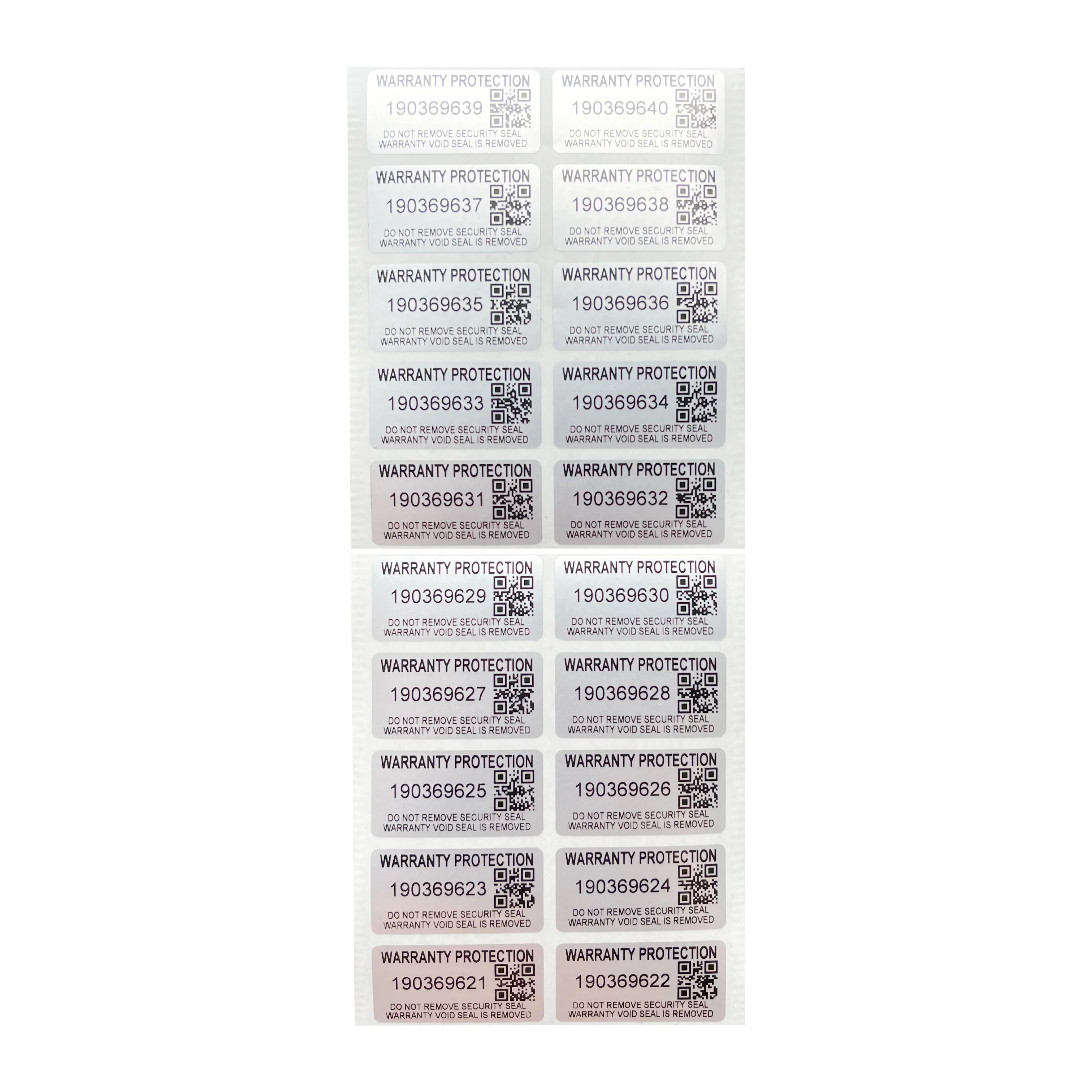 Imagem -05 - Adesivo de Garantia Inviolável Selo de Segurança Código qr Número de Série Proteção 30x15 mm 100 Pcs