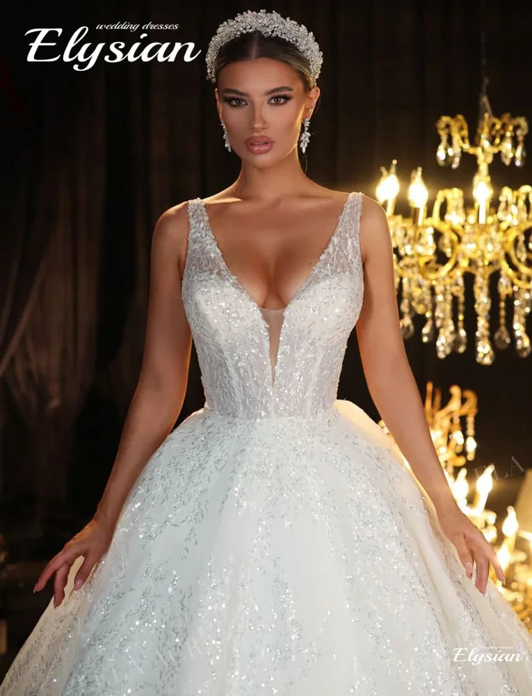 Maßgeschneidertes wunderschönes A-Linie-Hochzeitskleid, luxuriös, V-Ausschnitt, 2-in-1-Umhang, Prinzessin-Brautkleid, Vestido de Noiva