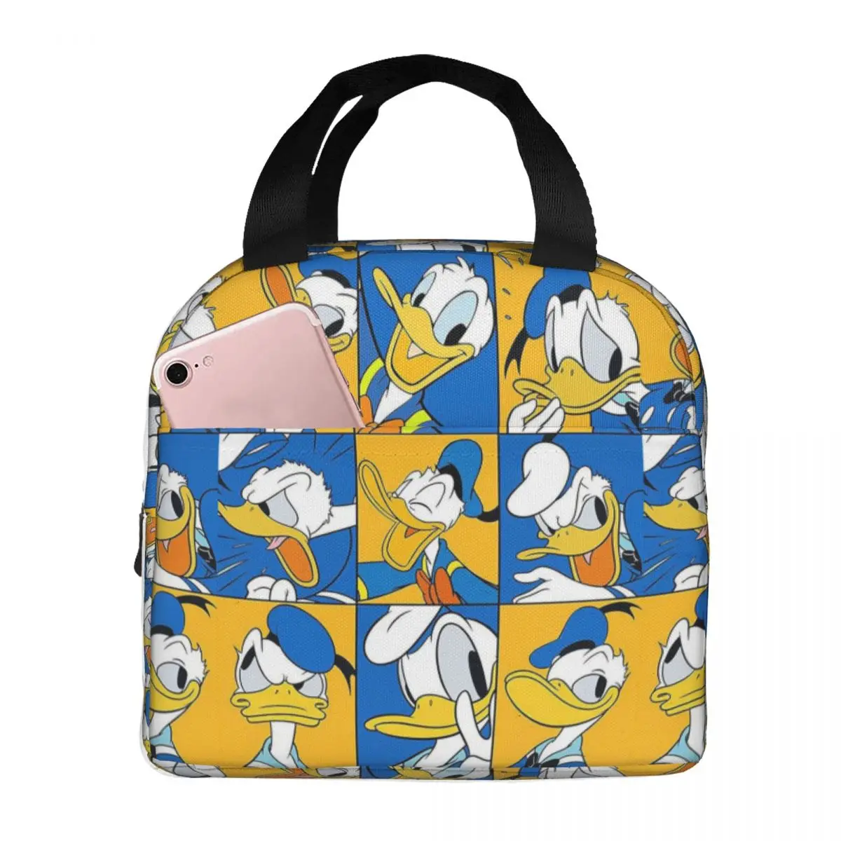 

Custom Donaldes Anime Duckes Lunch Bag Women Cooler Warm Insulated Lunch Box for Student School