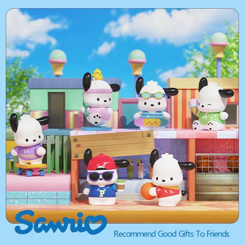 Hot Cartoon Anime Figures Sanrio Pochacco Peripheral Model Action Figure Toys Desktop Decoration Ornament Gift For Children Boy