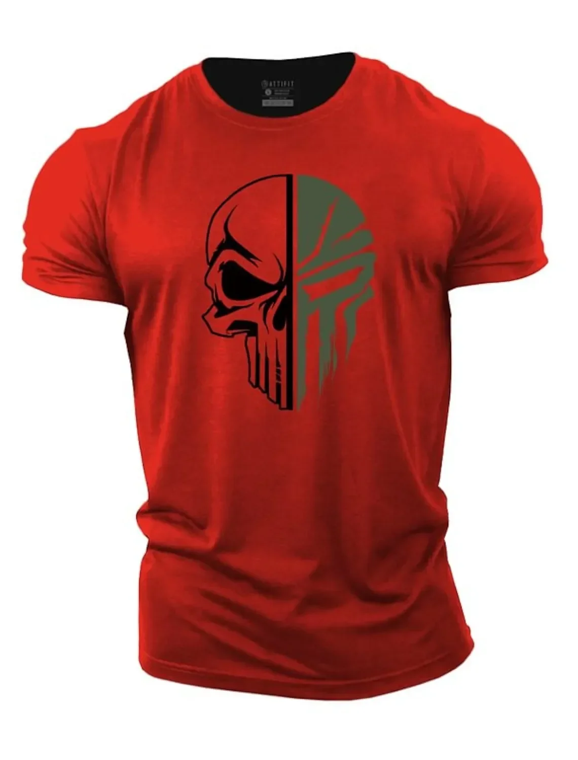 Summer Fashion Men's T Shirt for Men 3D Print Military Skull Dropped Oversized Gym Short-Sleeved tracksuit men Clothing Tees 6XL