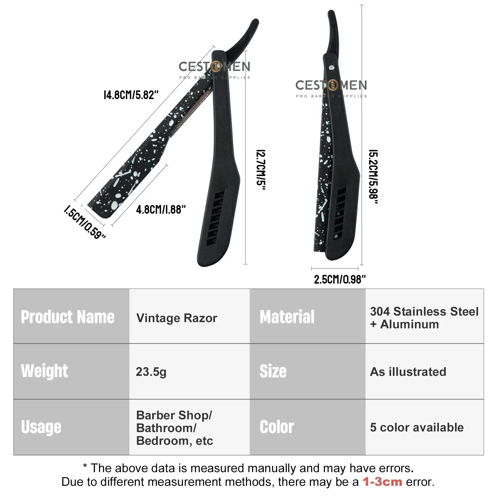 Profissional clássico dobrável navalha camuflagem padrão ferramentas de barbear manual masculino com suporte extensível retrátil aparador barba