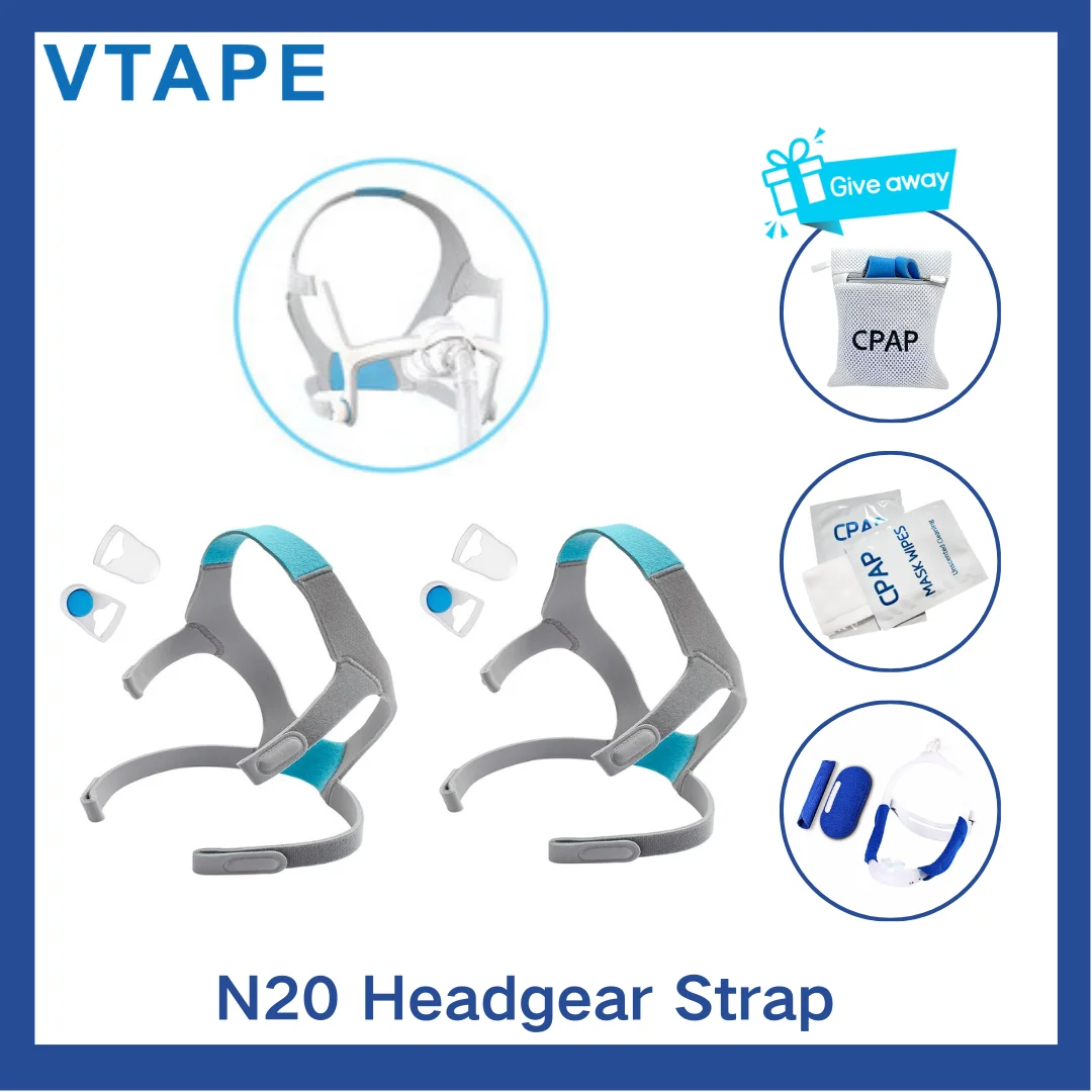 Replacement Headband for Resmed Airfit N20 Mask Nasal Mask Unisex CPAP Adjustable Replacement Headband for Sleep Apnea