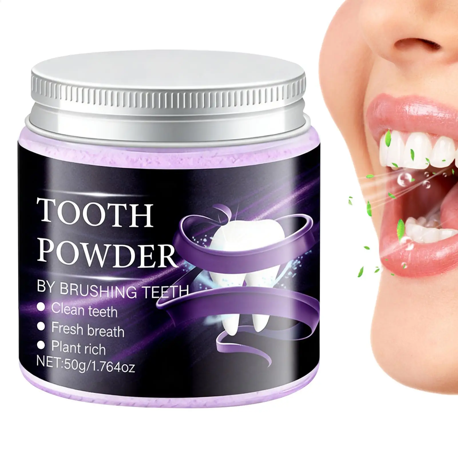 Purple Teeth Cleaning Powder Gentle Natural Gum Care Mouth Hygiene Products Sensitive Teeth Powder for Coffee Tea Yellowing