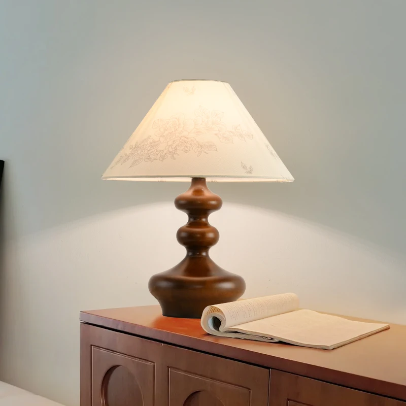 

Modern Vintage Solid Wood Lamp - Zen Wabi-Sabi Ambience Lighting for Luxe Bedrooms & Boutique Hotel Styling