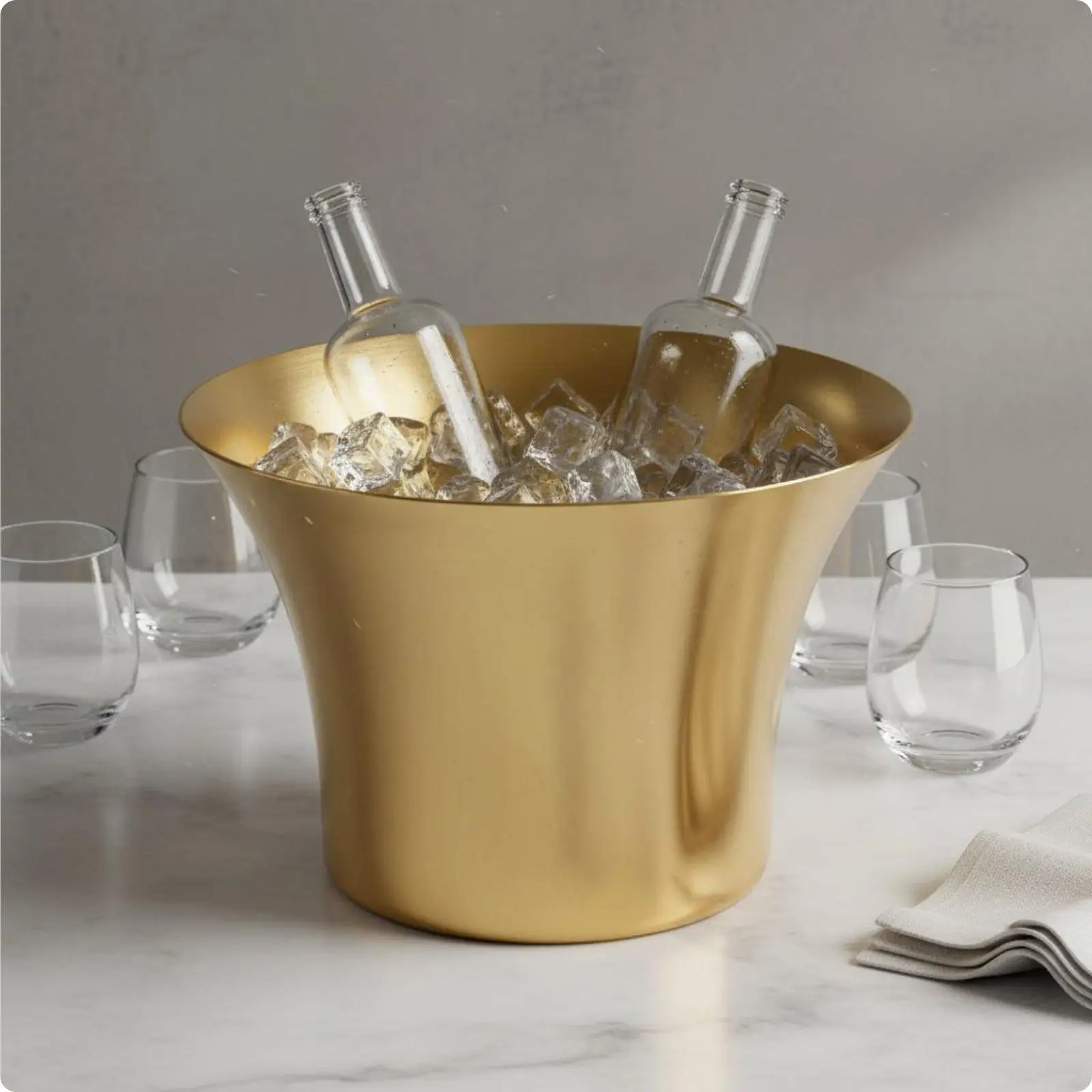 Oversized Stainless Ice Bucket Round Beer Cooler Thermal Beverage Container for Drinks Bar KTV Gathering