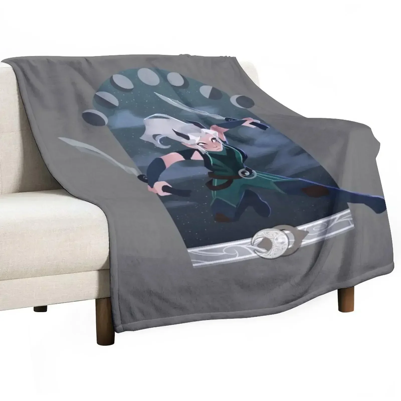 

Rayla. Moonshadow fighter Throw Blanket Tourist Large Blankets