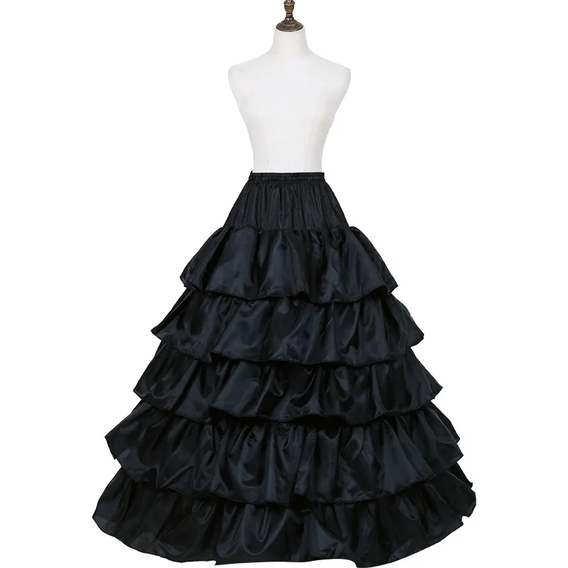 

Women Black Crinoline Petticoats 4 Hoops Skirt 5 Ruffles Layers Ball Gown Waistband Underskirt for Wedding Bridal Dress 2025