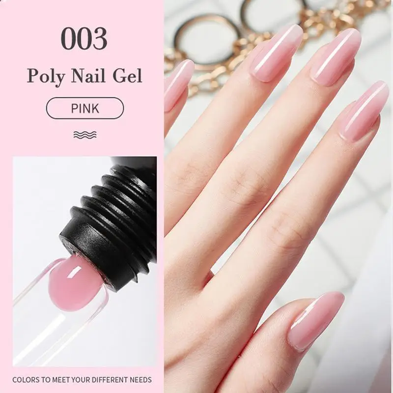 Poly Nail Gel Kit para Iniciantes, Extensão do prego, Manicure Set, Técnico Profissional, DIY, 7 Cores