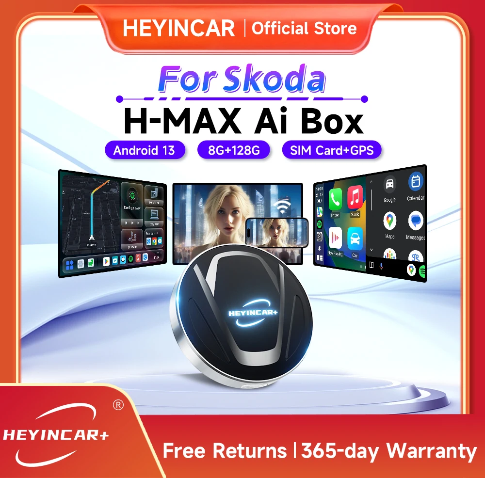 

2024 HEYINCAR Android 13 8 ГБ + 128 ГБ CarPlay Smart Ai tv Box для Skoda Octavia kodiaq superb karoq Fabia Scala для Netflix 4G LTE