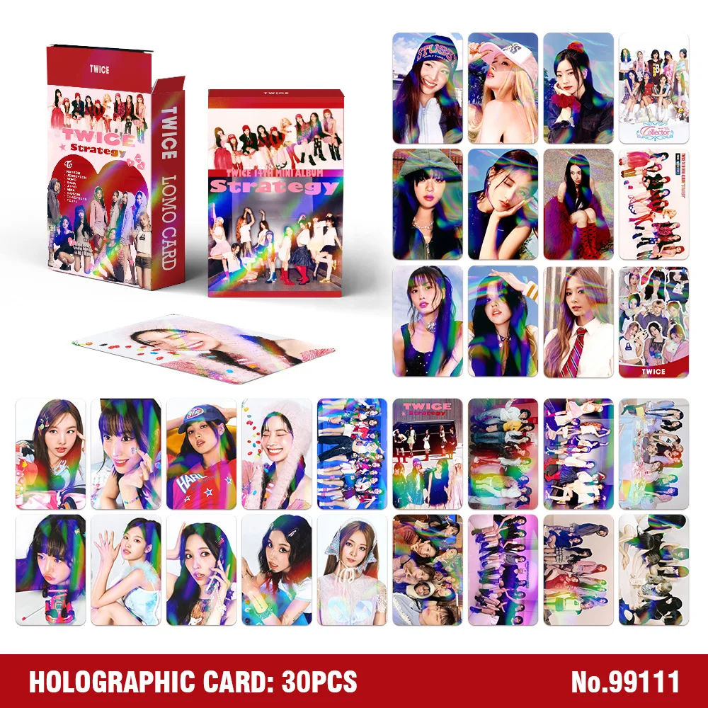 30 قطعة/TWICE ألبوم جديد ليزر صور بطاقة مروحة جمع بطاقة فلاش لومو بطاقة مروحة هدية