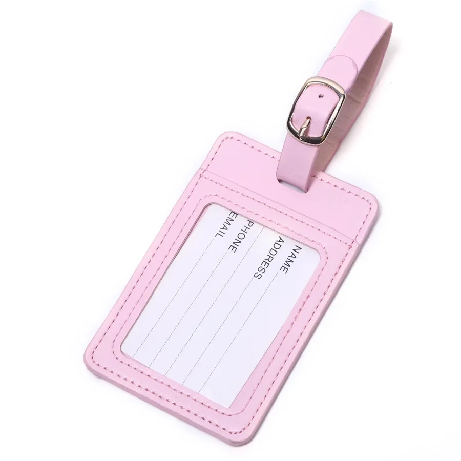 

Fashion Leather Luggage Tags Letter Print Suitcase ID Address Holder Baggage Tag Portable Label Travel Accessories