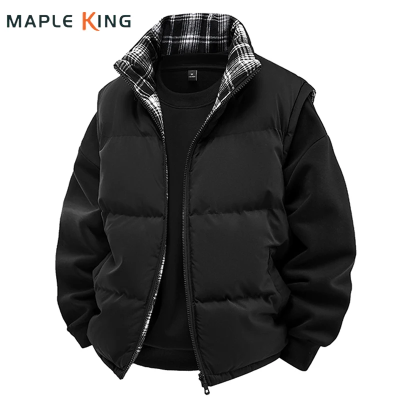 

Reversible Heating Vest Jacket for Men Women Solid Plaid Sleeveless Outwear Casual Cotton Padded Windproof Warm Chaleco Hombre