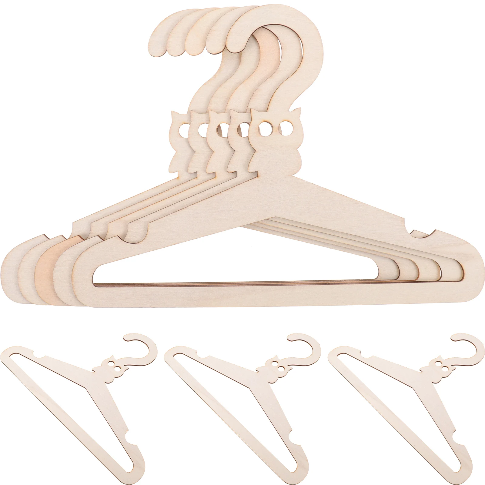

5 Pcs Wooden Animal Clothes Rack Newborn Hangers Infant Blank Cartoon Childrens Animals