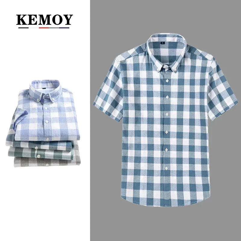 100% Cotton Mens Oxford Shirts New Hot Sale Long Sleeve Casual Stripe Soft Buttoned Plaid Formal Male Clothes