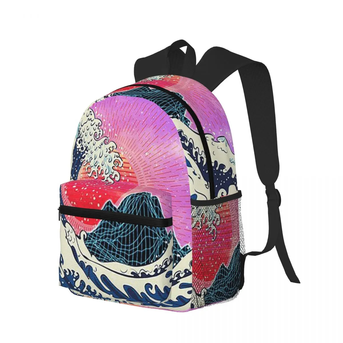 

Under The Wave Of Kanagawa Sunrise Student Backpack School Bag Hiking Travel Daypack for Men Women Bookbag Shoulder Bags