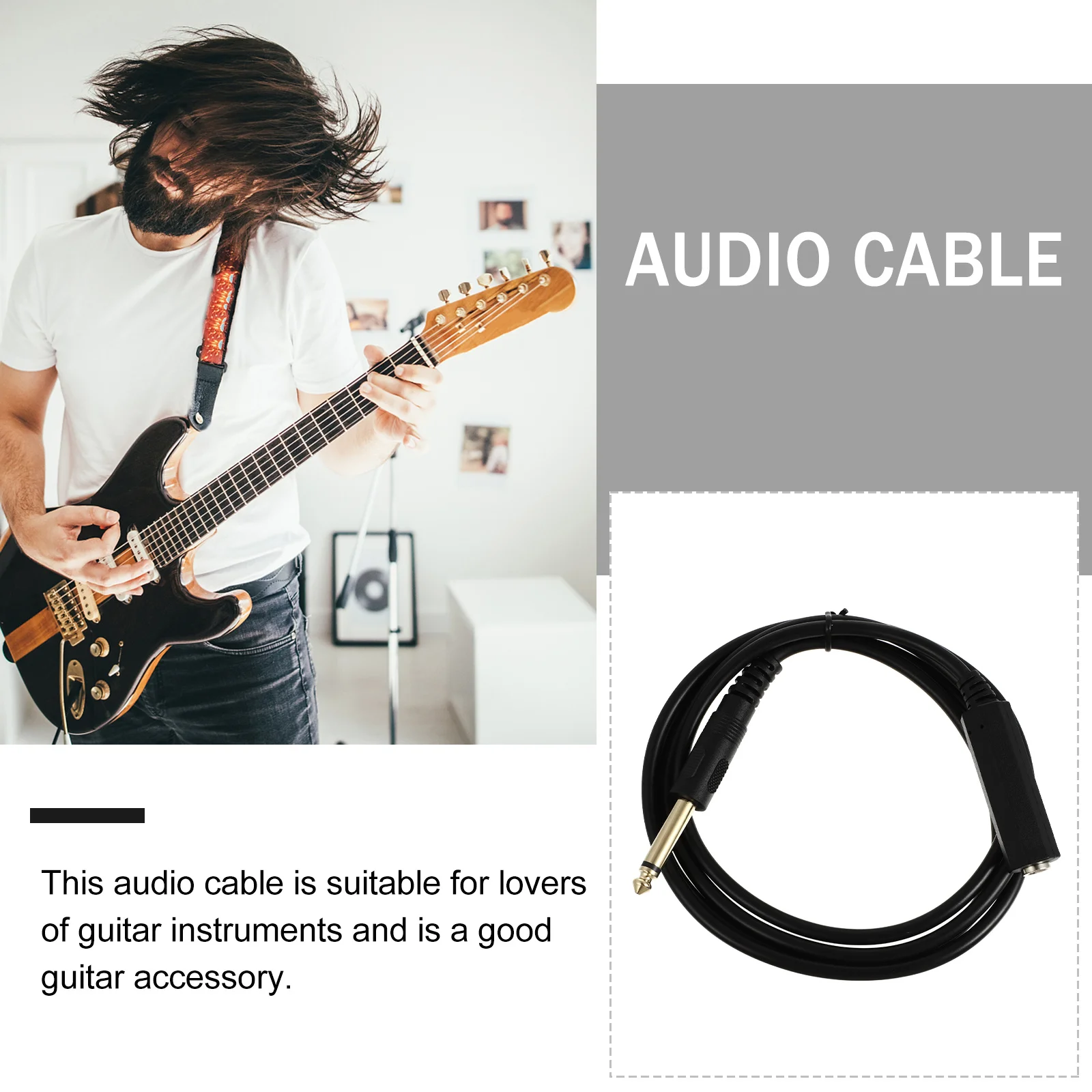 1Pcs Audio Kabel Verlängerung Gitarre Linie Kanone Kopf 6,35mm Männlich zu Weiblich Adapter Kabel für Gitarre Verbindung Sound system