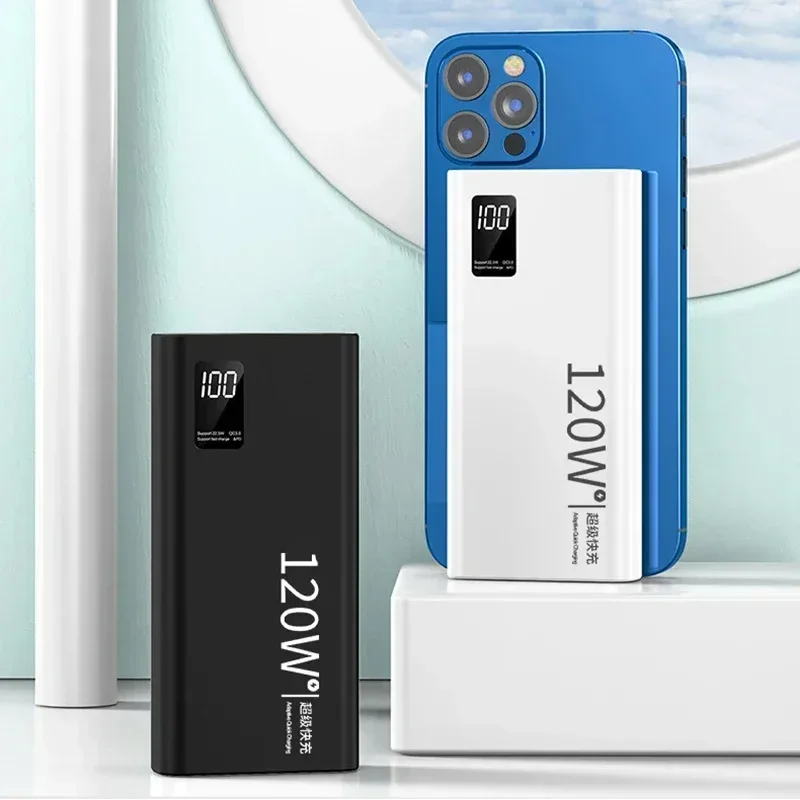 شاومي 120 واط 200000 باور بانك عالي السعة mAh، شاحن بطارية محمول فائق السرعة لهواتف iPhone وسامسونج وهواوي