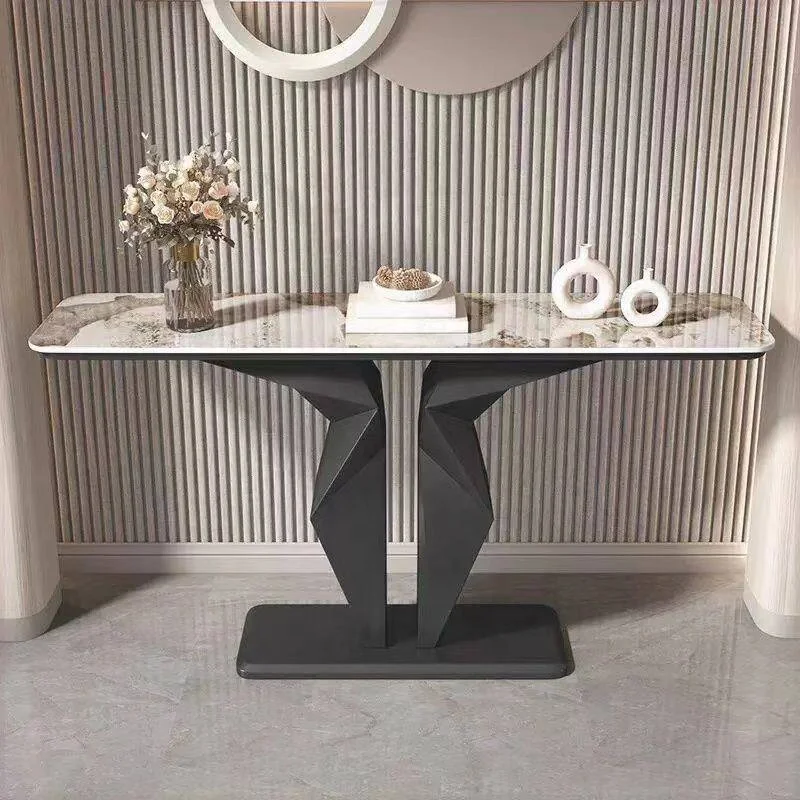 

#Light Luxury Modern Italian Marble Slab Console Table for Villa Entrance Living Room Corridor-Minimalist Design