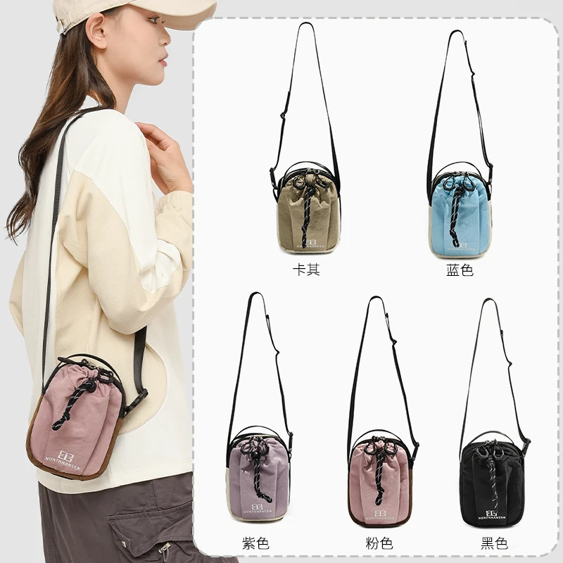 ใหม่กระเป๋าโทรศัพท์มือถือมัลติฟังก์ชั่น,กระเป๋ากีฬาแบบพกพา,กระเป๋าสะพายข้างสองชั้นกลางแจ้ง,กระเป๋าใส่ขวดน้ำปากแบบมีเชือกรูด