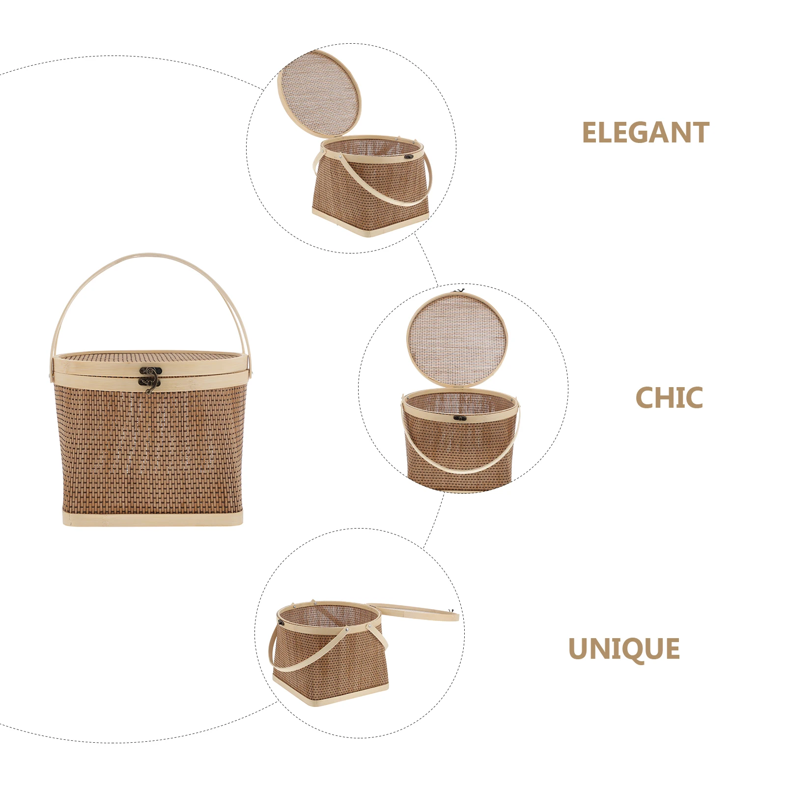 

Bamboo Basket Handwoven Storage Container for Moon Cake Dried Fruit Gifts Elegant Rustic Wedding Bridal Showers Anniversary