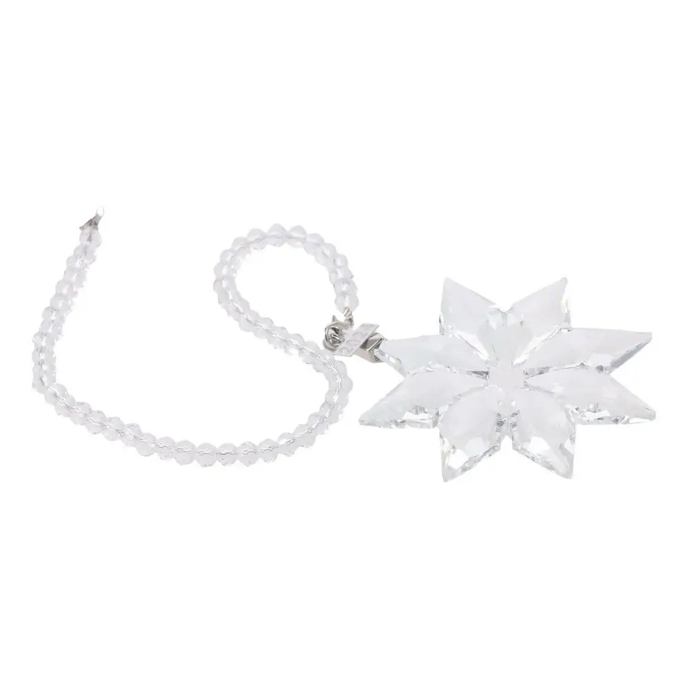 Clear 2024 Snowflake Crystal Car Hanging Crystal 2.95in Shiny Snowflake Star Pendant Snowflake Shape Bead Hanging Decorations