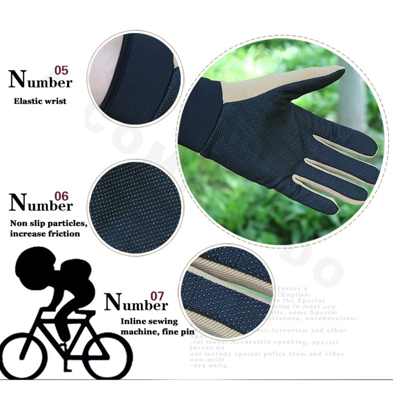 Guantes tácticos ligeros y transpirables para hombre y mujer, guantes antideslizantes de dedo completo, medio dedo, deportes de pesca y ciclismo al