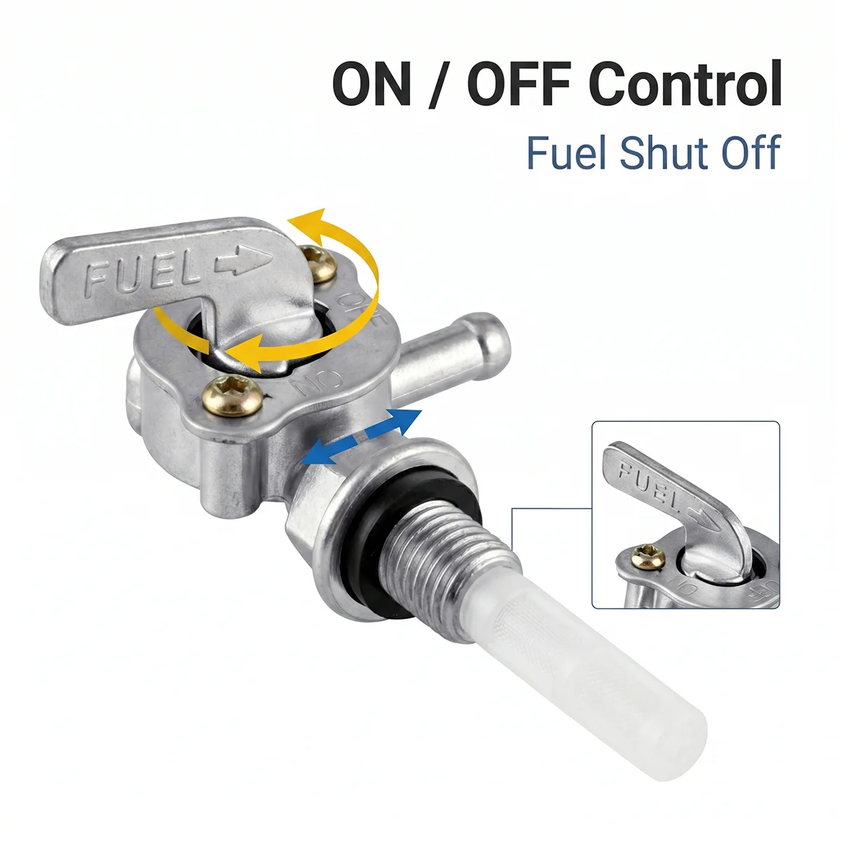 Universal Fuel Shut Off Valve Tap ON OFF Control For Generator Small Engine Tank Fit Hose Tap Replacement Accessories image 4
