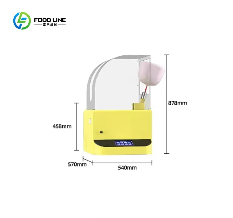Customized New Small Semi Automatic Cotton Candy Machine Robot Electric Fancy Sugar Cotton Candy Vending Making Machine for Sale