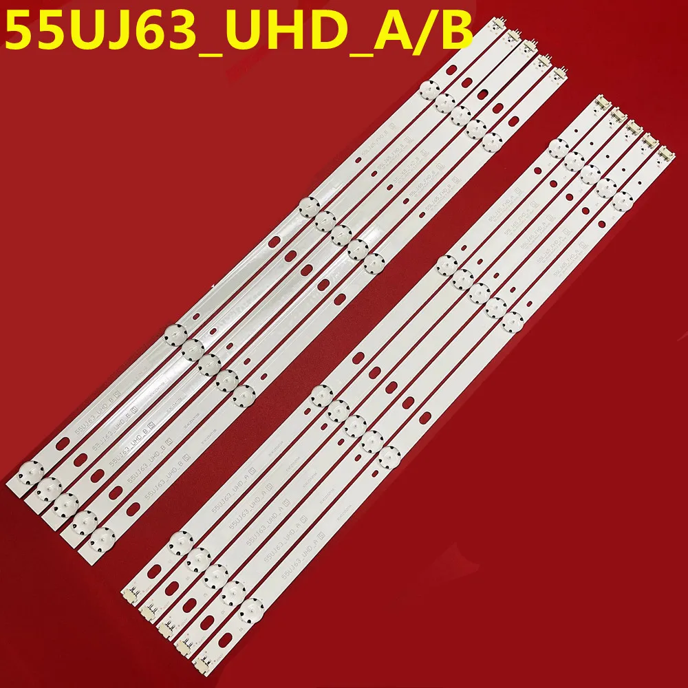 Juego de 10 tiras LED 55UJ63_UHD_A 55UJ63_UHD_B 55LJ55_FHD_A/B 55UJ6300 55UJ6307 55UJ6309 55UJ6320 55UJ6500 55UJ6519 55UJ6560
