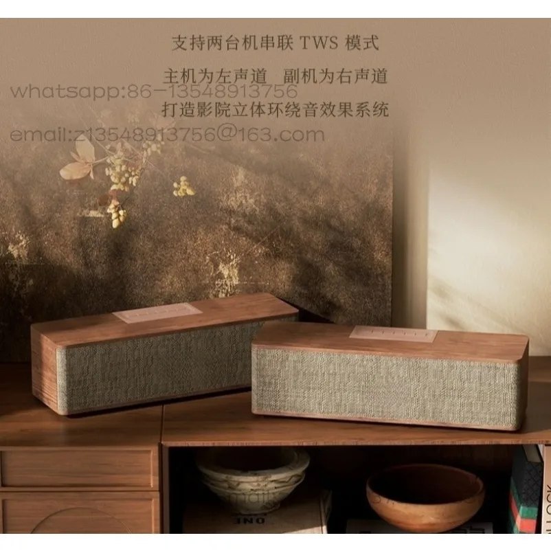 206L Retro Wood Wireless Bluetooth Speaker Subwoofer Computer Audio Card Desktop Subwoofer