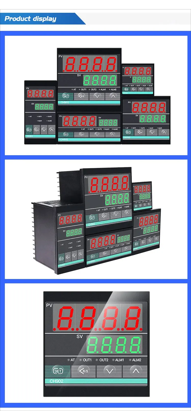CH102 Digitaler Temperaturregler CH702 LED-Anzeige Kunststoffmaterial Industrieausrüstung OEM ODM Unterstützt – Detail 7