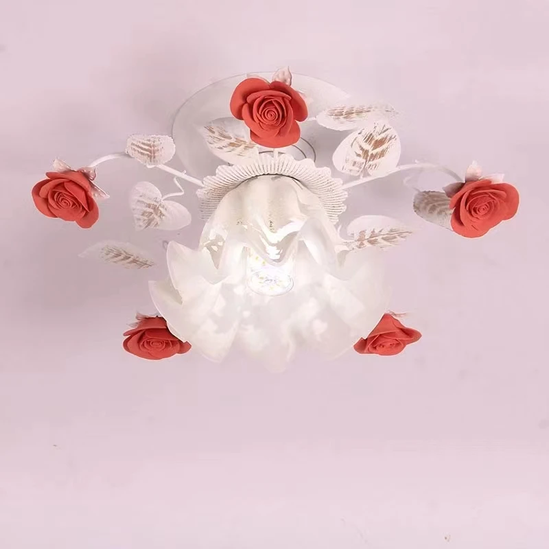 Korean Garden Ceiling Lights Ceramic Living Room Dining Room Aisle Lamps Romantic Bedroom Beauty Salon Clothing Ceiling Light