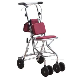 Tragbare Senioren Roll Walker mit Hand Brems & Gummi Rad, Faltbare Rollator Warenkorb Haben Padded Sitz