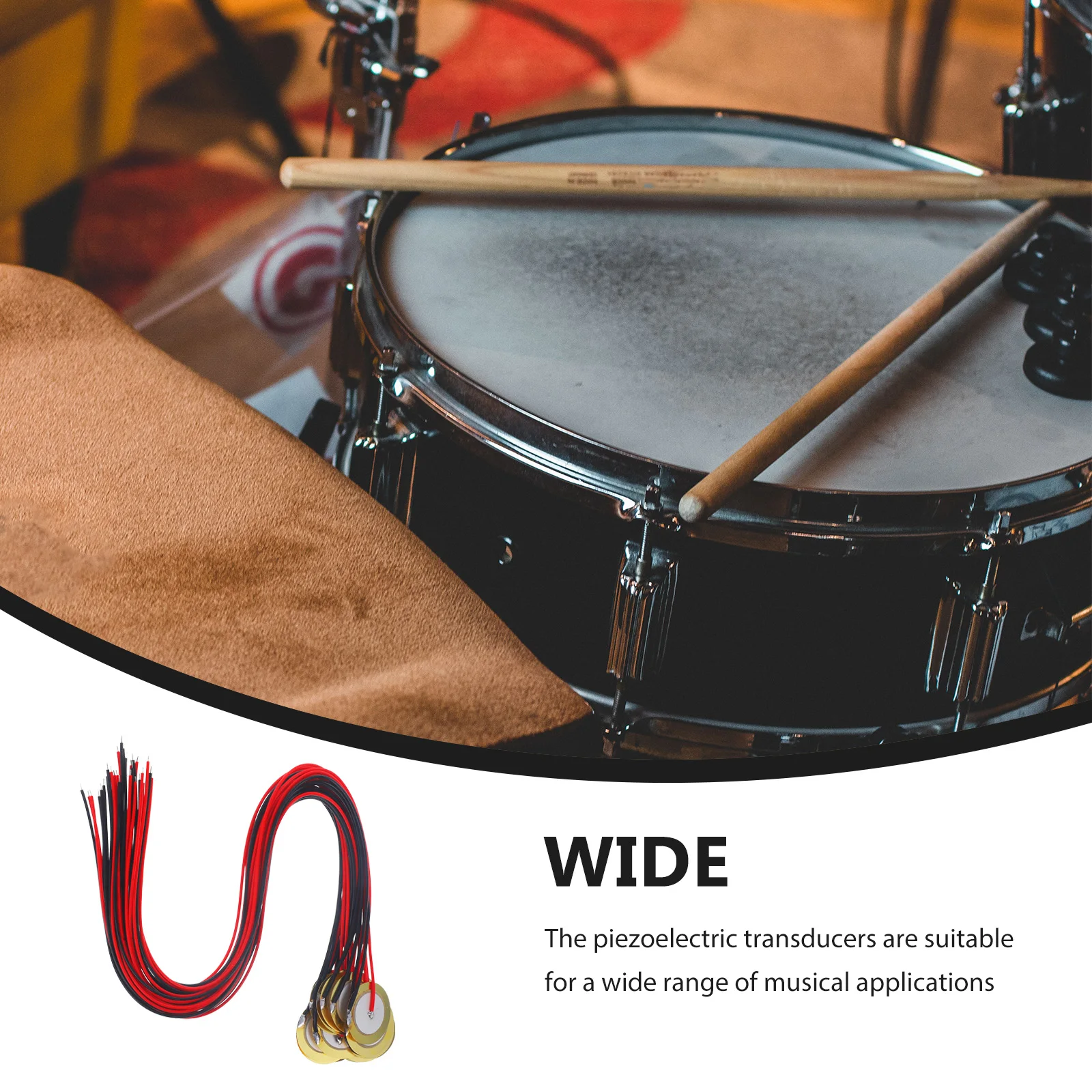 

15 Pcs Guitar Pickups 27mm Piezo Discs Electric Contact Microphone Drum Trigger Durable Brass Acoustic
