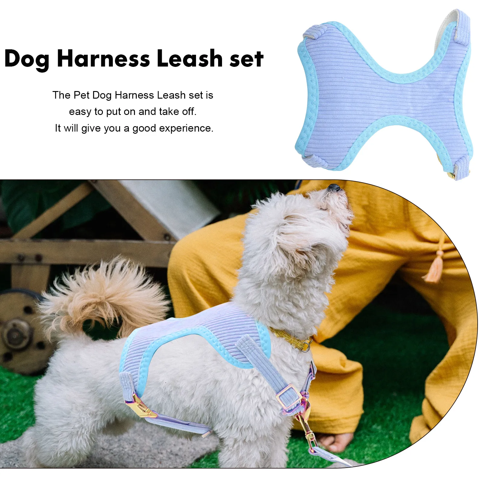 

Dog Leash on The Chest Collars for Small Dogs Harness Kits Vest with Corduroy Breed