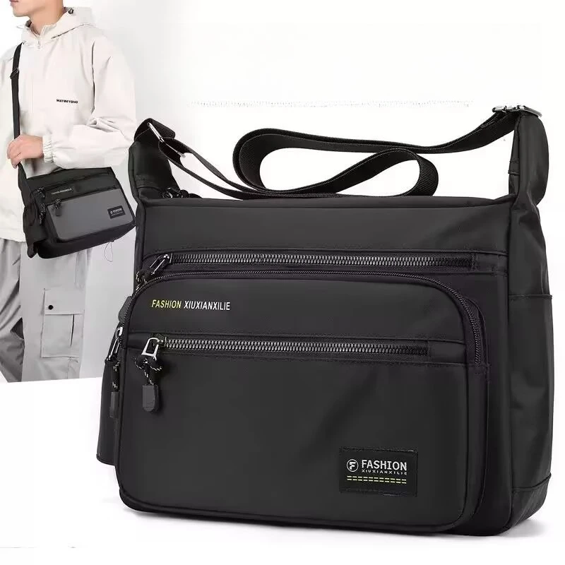 

Мужская водонепроницаемая нейлоновая сумка большой емкости с несколькими карманами и карманами для альпинизма, чашки для воды, дорожная сумка на одно плечо