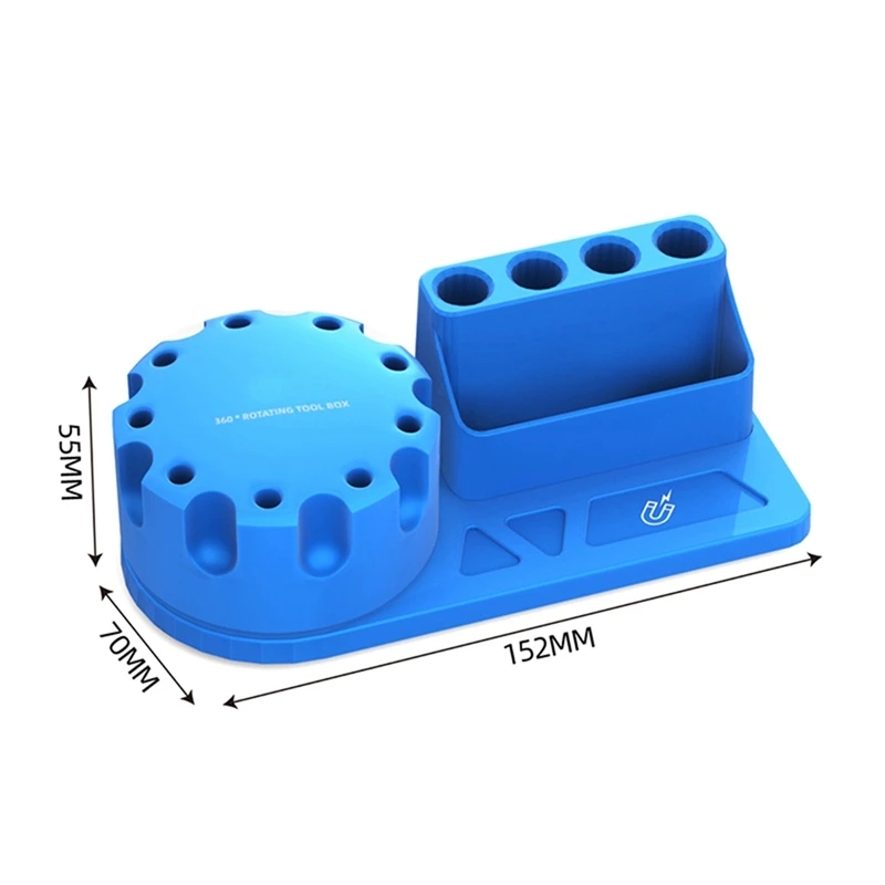 AT02-Mobile Phone Repair Screwdriver Storage Rack Rotating Parts Box Magnetic Tool Box 360-Degree Rotating Storage Rack